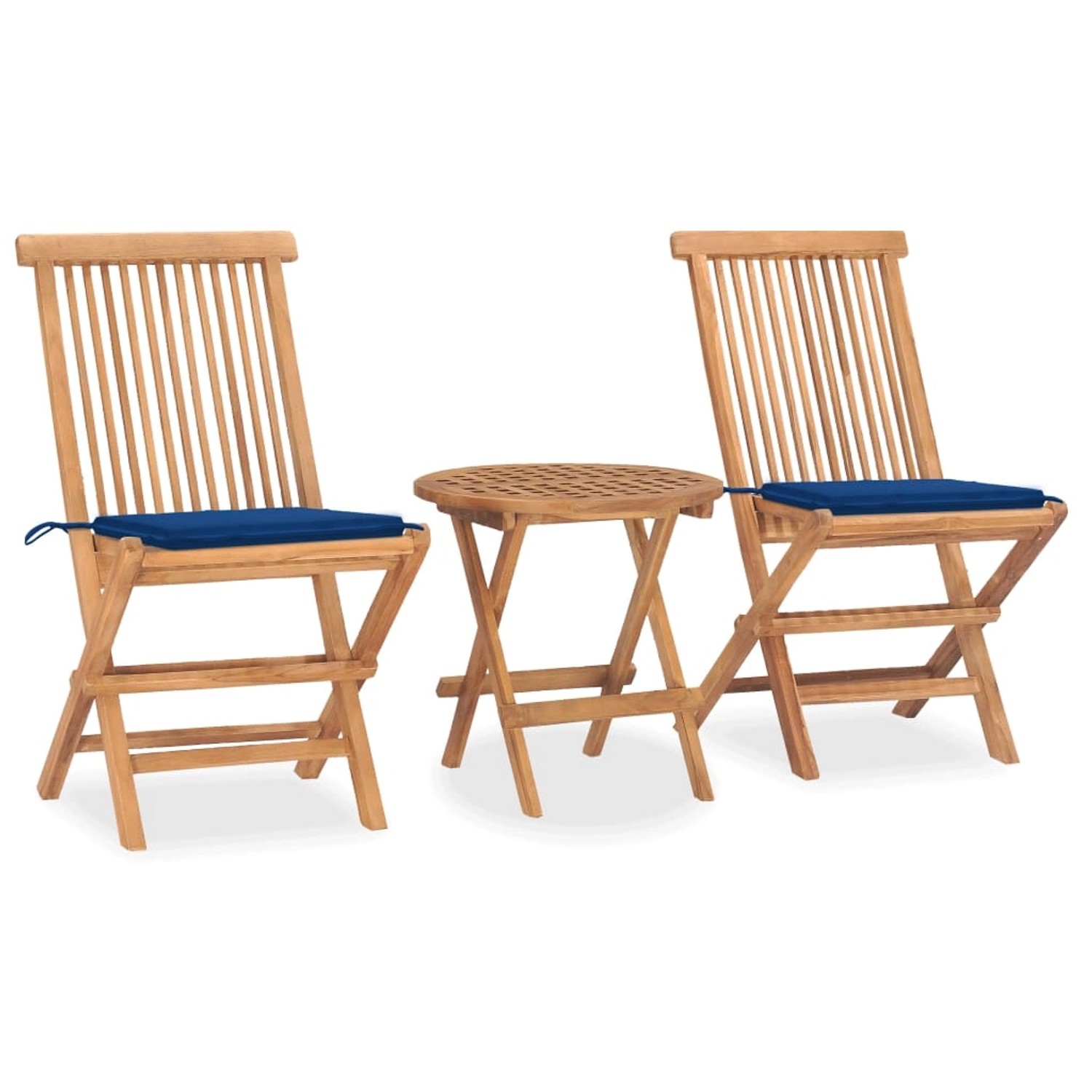 vidaXL 3-tlg Garten-Essgruppe mit Kissen Klappbar Massivholz Teak Modell 11 vidaXL 3-tlg Garten-Essgruppe mit Kissen Klappbar Massivholz Teak Modell 11 von VIDAXL