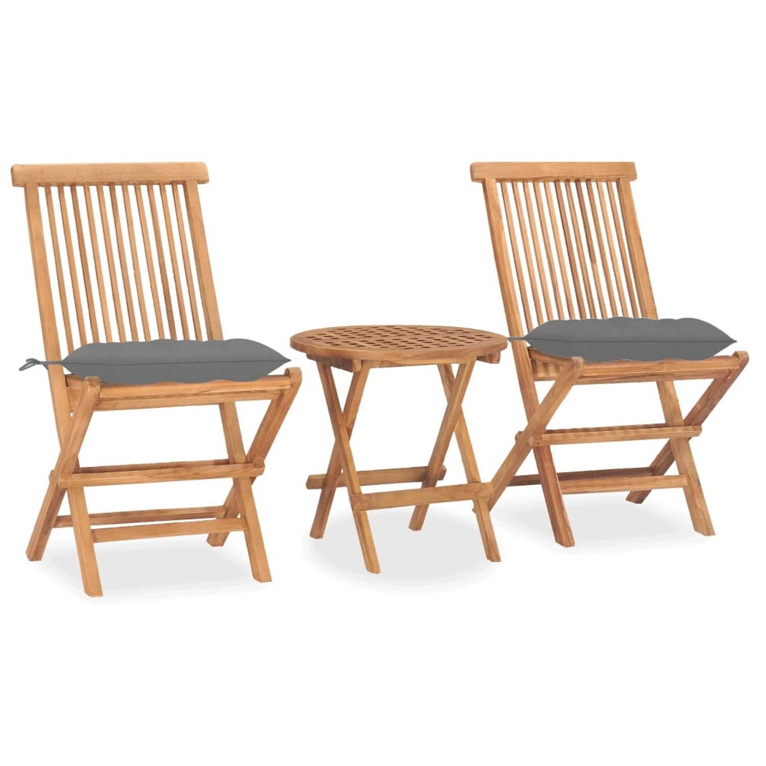 vidaXL 3-tlg Garten-Essgruppe mit Kissen Klappbar Massivholz Teak Modell 17 vidaXL 3-tlg Garten-Essgruppe mit Kissen Klappbar Massivholz Teak Modell 17 von VIDAXL