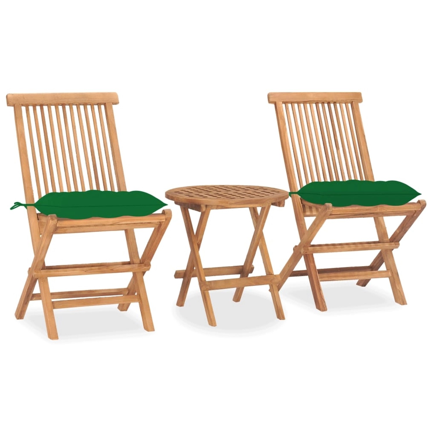 vidaXL 3-tlg Garten-Essgruppe mit Kissen Klappbar Massivholz Teak Modell 21 vidaXL 3-tlg Garten-Essgruppe mit Kissen Klappbar Massivholz Teak Modell 21 von VIDAXL