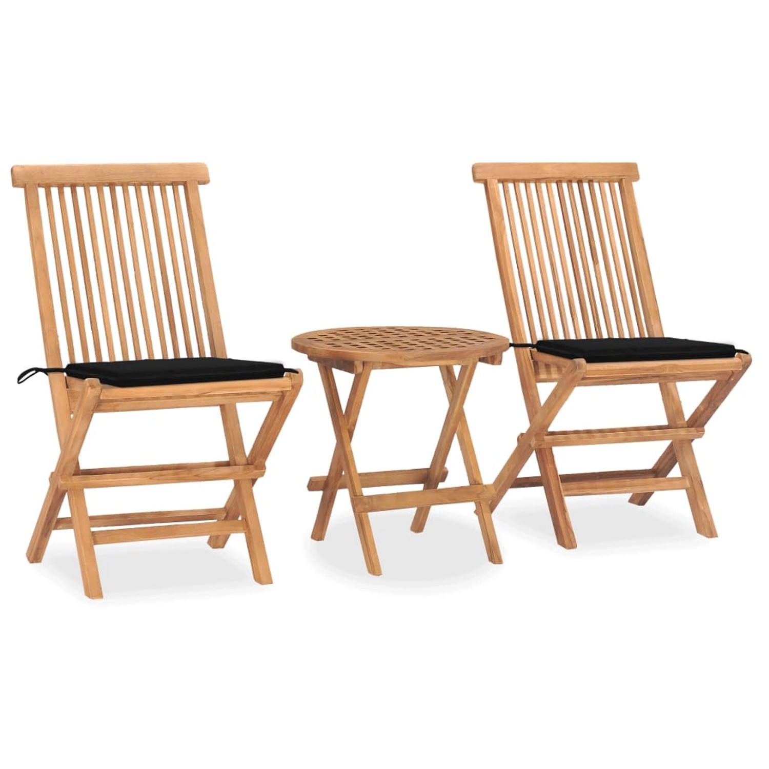 vidaXL 3-tlg Garten-Essgruppe mit Kissen Klappbar Massivholz Teak Modell 8 vidaXL 3-tlg Garten-Essgruppe mit Kissen Klappbar Massivholz Teak Modell 8 von VIDAXL