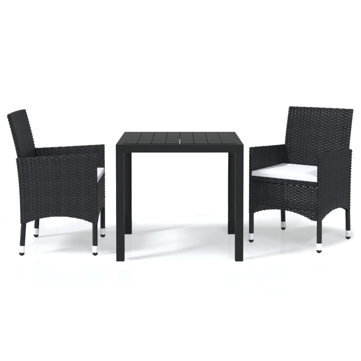 vidaXL 3-tlg Garten-Essgruppe mit Kissen Poly Rattan Schwarz Modell 3 vidaXL 3-tlg Garten-Essgruppe mit Kissen Poly Rattan Schwarz Modell 3 von VIDAXL