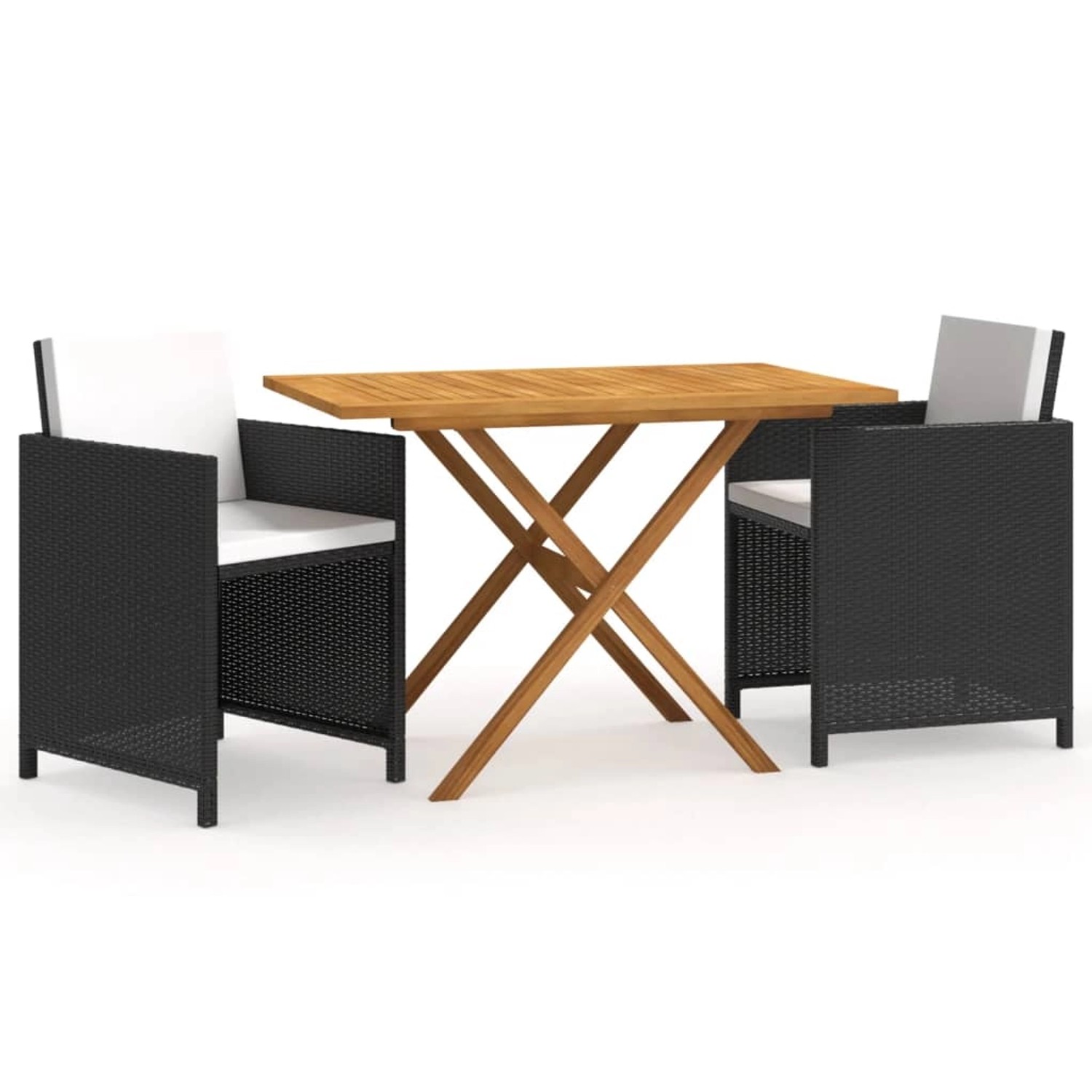 vidaXL 3-tlg Garten-Essgruppe mit Kissen Schwarz Modell 17 vidaXL 3-tlg Garten-Essgruppe mit Kissen Schwarz Modell 17 von VIDAXL