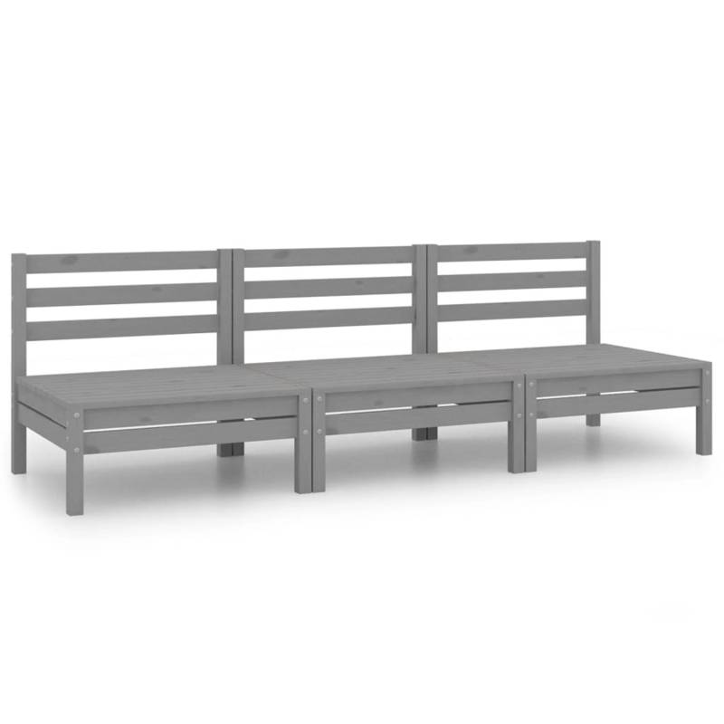 vidaXL 3-tlg Garten-Lounge-Set Grau Kiefer Massivholz Modell 9 von VIDAXL