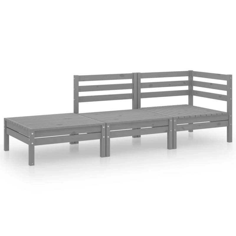 vidaXL 3-tlg Garten-Lounge-Set Grau Massivholz Kiefer Modell 1 von VIDAXL