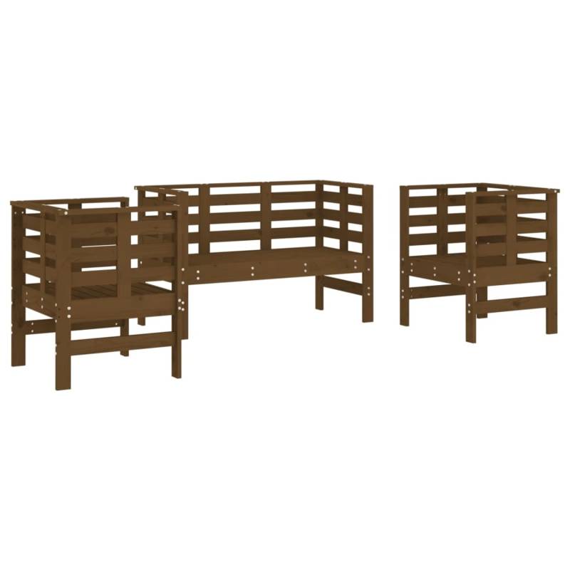 vidaXL 3-tlg Garten-Lounge-Set Honigbraun Massivholz Kiefer Modell 12 von VIDAXL