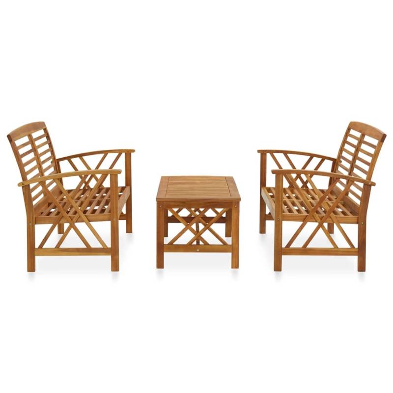 vidaXL 3-tlg Garten-Lounge-Set Massivholz Akazie Modell 2 von VIDAXL