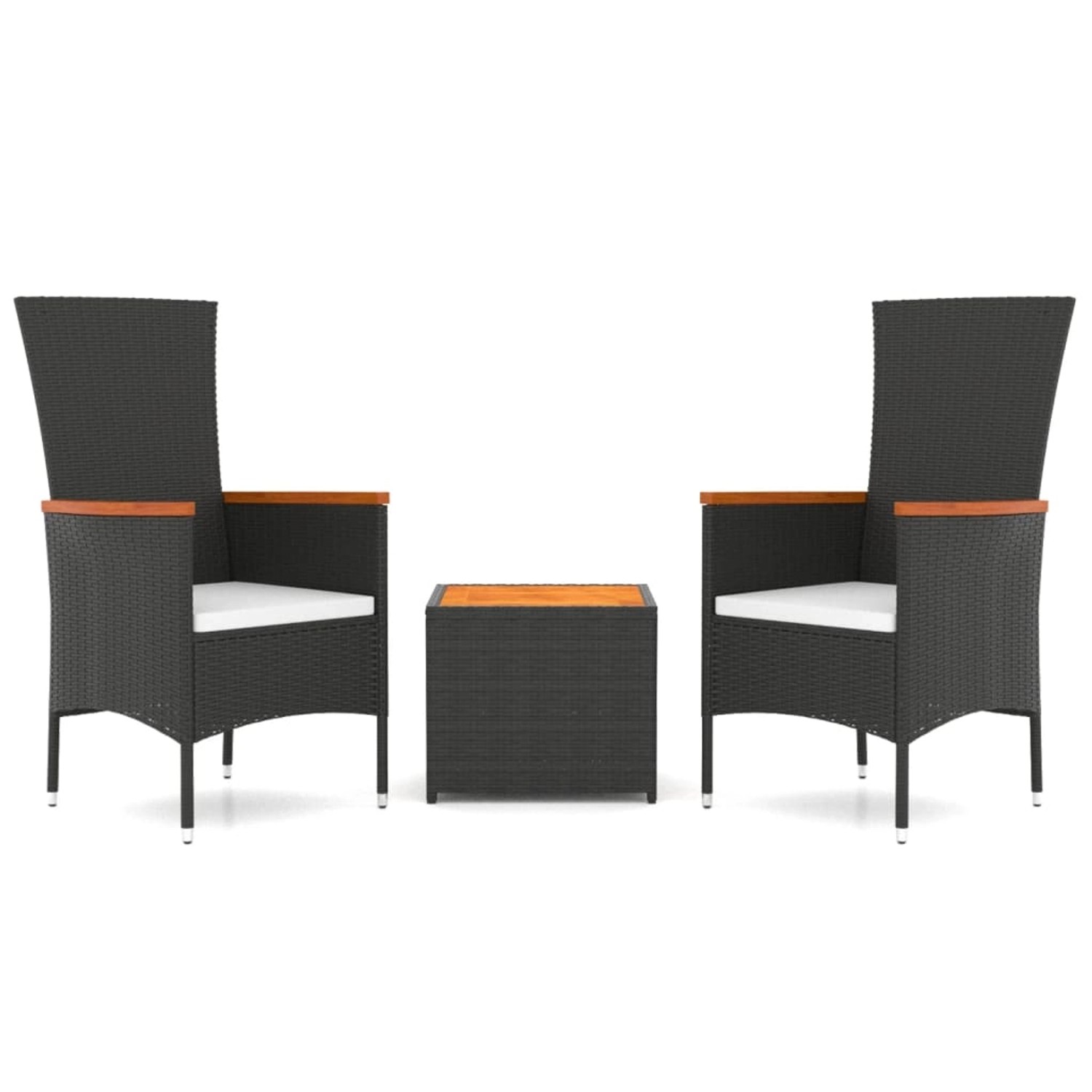 vidaXL 3-tlg Garten-Lounge-Set Schwarz Poly Rattan Massivholz Akazie Modell 1 vidaXL 3-tlg Garten-Lounge-Set Schwarz Poly Rattan Massivholz Akazie Modell 1 von VIDAXL