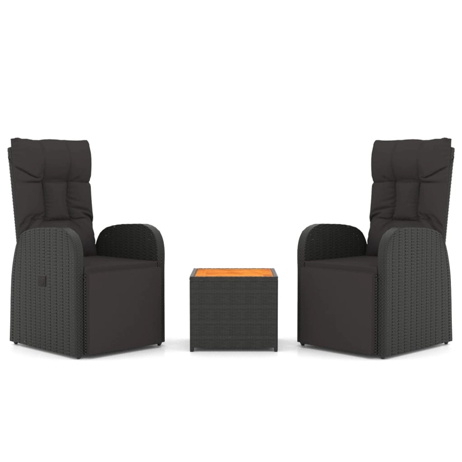 vidaXL 3-tlg Garten-Lounge-Set Schwarz Poly Rattan Massivholz Akazie Modell 2 vidaXL 3-tlg Garten-Lounge-Set Schwarz Poly Rattan Massivholz Akazie Modell 2 von VIDAXL