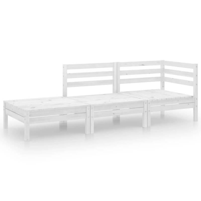 vidaXL 3-tlg Garten-Lounge-Set Weiß Massivholz Kiefer Modell 1 von VIDAXL