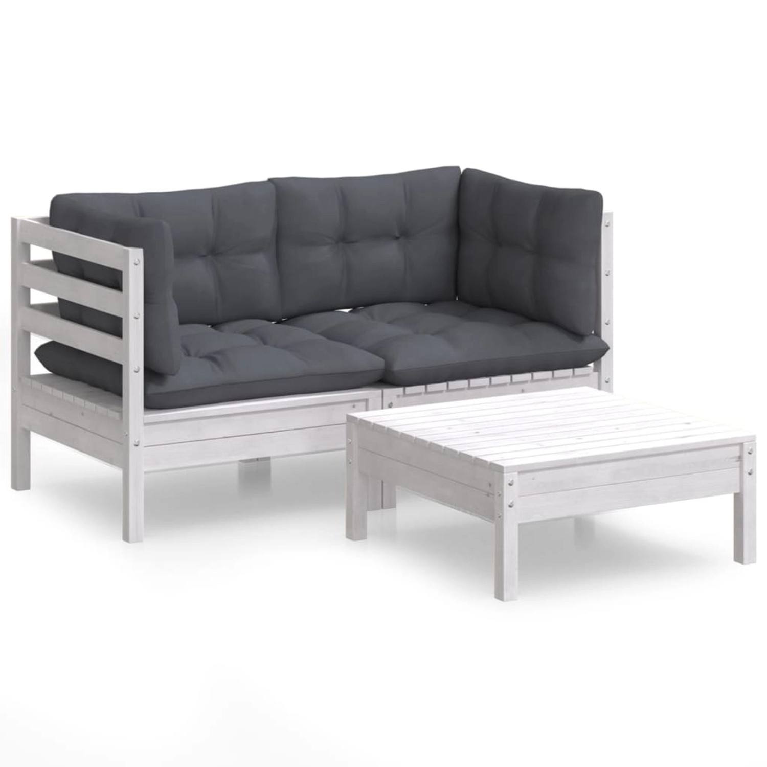 vidaXL 3-tlg Garten-Lounge-Set mit Anthrazit Kissen Kiefernholz Modell 4 vidaXL 3-tlg Garten-Lounge-Set mit Anthrazit Kissen Kiefernholz Modell 4 von VIDAXL