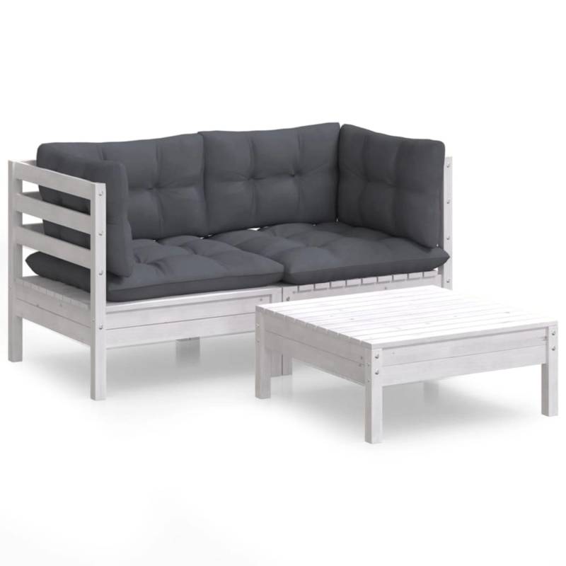 vidaXL 3-tlg Garten-Lounge-Set mit Anthrazit Kissen Kiefernholz Modell 4 von VIDAXL
