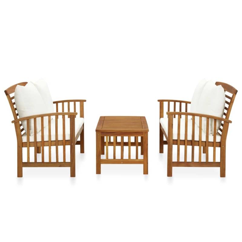vidaXL 3-tlg Garten-Lounge-Set mit Auflagen Massivholz Akazie Modell 3 von VIDAXL