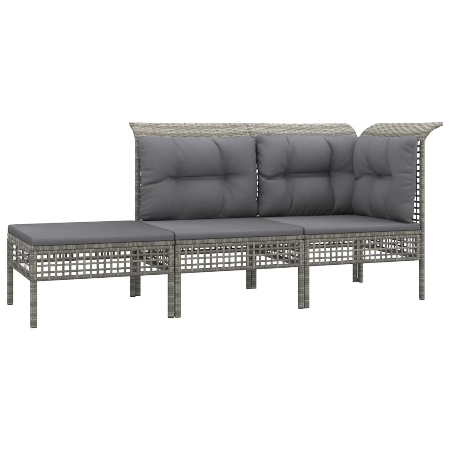 vidaXL 3-tlg Garten-Lounge-Set mit Kissen Grau Poly Rattan Modell 18 vidaXL 3-tlg Garten-Lounge-Set mit Kissen Grau Poly Rattan Modell 18 von VIDAXL