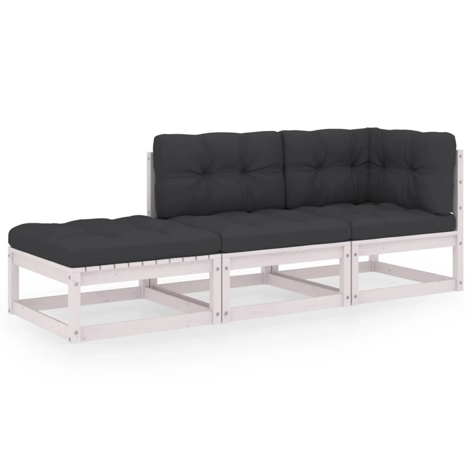 vidaXL 3-tlg Garten-Lounge-Set mit Kissen Kiefer Massivholz Modell 6 vidaXL 3-tlg Garten-Lounge-Set mit Kissen Kiefer Massivholz Modell 6 von VIDAXL