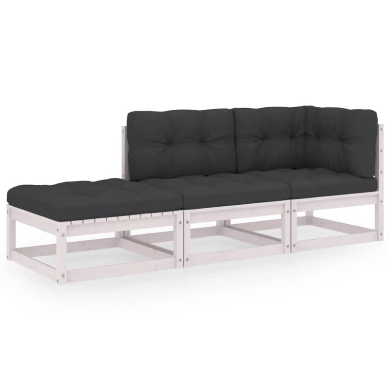 vidaXL 3-tlg Garten-Lounge-Set mit Kissen Kiefer Massivholz Modell 6 von VIDAXL