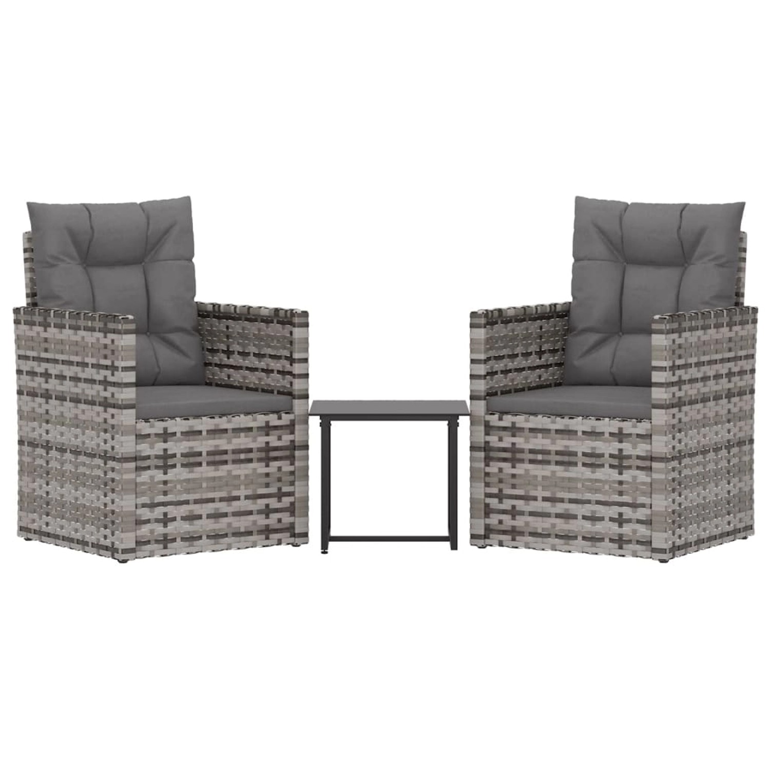 vidaXL 3-tlg Garten-Lounge-Set mit Kissen Poly Rattan Grau Modell 11 vidaXL 3-tlg Garten-Lounge-Set mit Kissen Poly Rattan Grau Modell 11 von VIDAXL