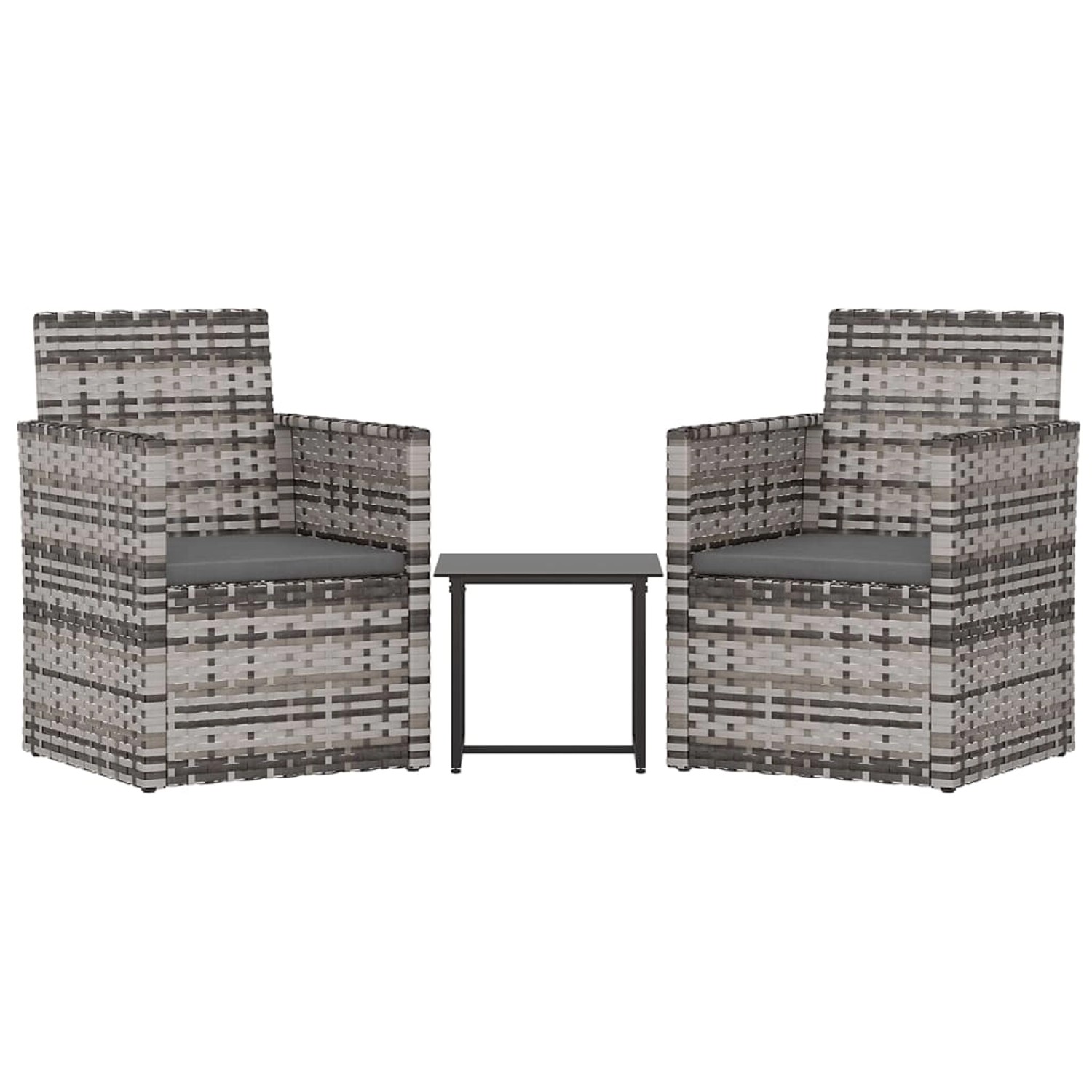 vidaXL 3-tlg Garten-Lounge-Set mit Kissen Poly Rattan Grau Modell 12 vidaXL 3-tlg Garten-Lounge-Set mit Kissen Poly Rattan Grau Modell 12 von VIDAXL