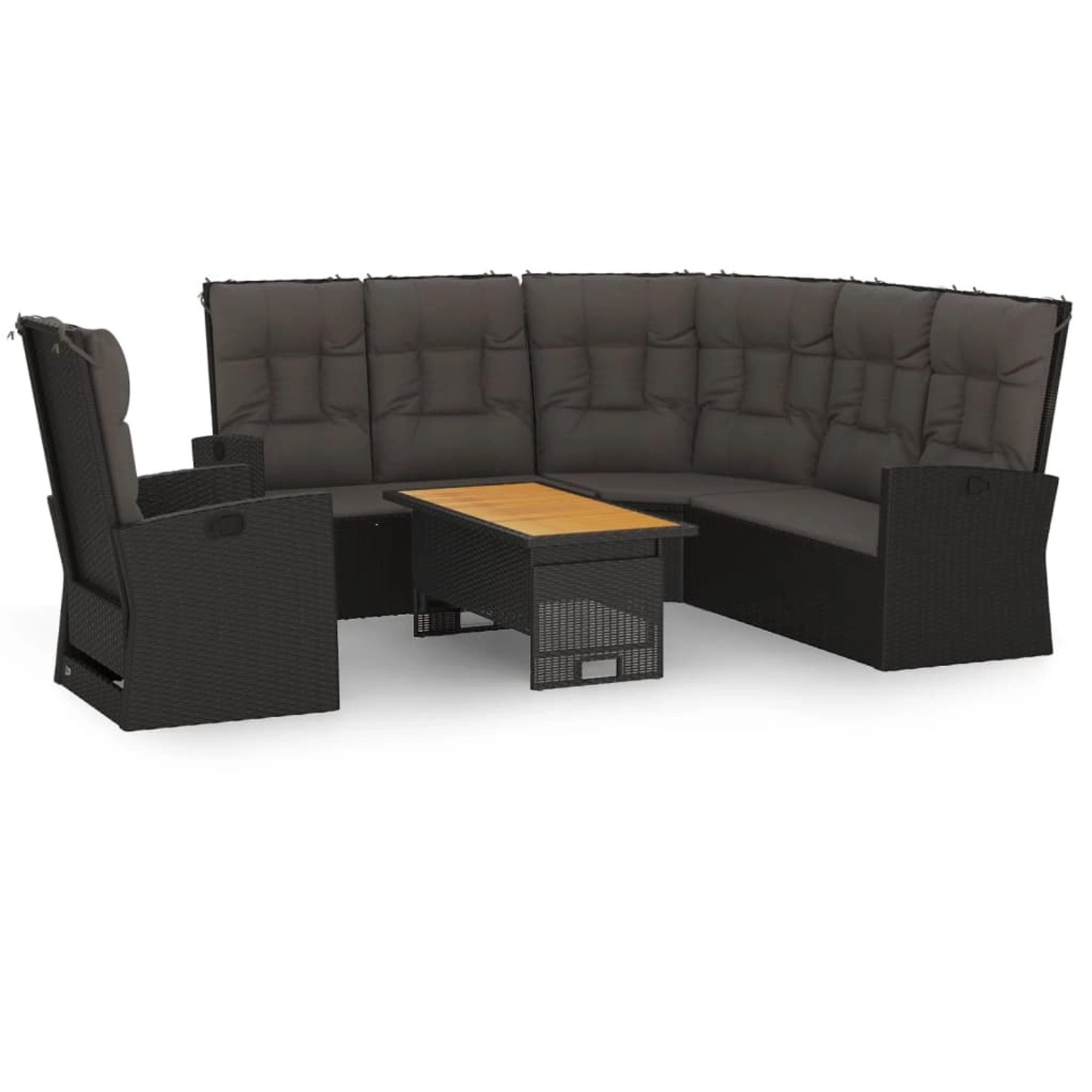 vidaXL 3-tlg Garten-Lounge-Set mit Kissen Schwarz Poly Rattan Modell 11 vidaXL 3-tlg Garten-Lounge-Set mit Kissen Schwarz Poly Rattan Modell 11 von VIDAXL