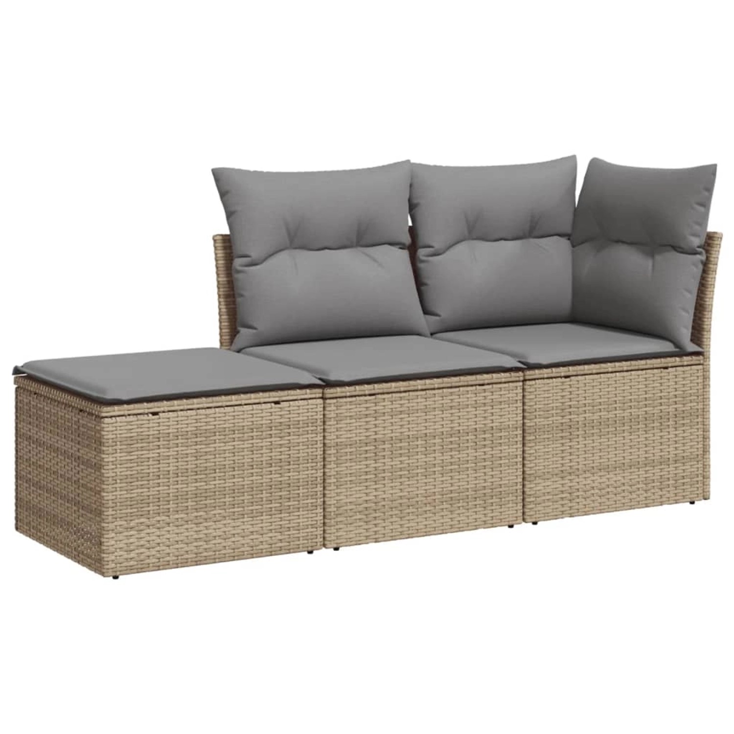 vidaXL 3-tlg Garten-Sofagarnitur mit Kissen Beige Poly Rattan Modell 11 vidaXL 3-tlg Garten-Sofagarnitur mit Kissen Beige Poly Rattan Modell 11 von VIDAXL