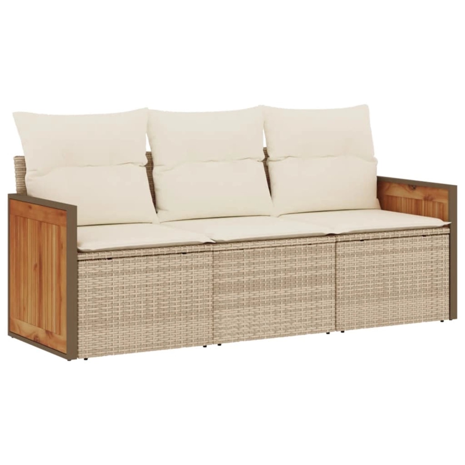 vidaXL 3-tlg Garten-Sofagarnitur mit Kissen Beige Poly Rattan Modell 16 vidaXL 3-tlg Garten-Sofagarnitur mit Kissen Beige Poly Rattan Modell 16 von VIDAXL