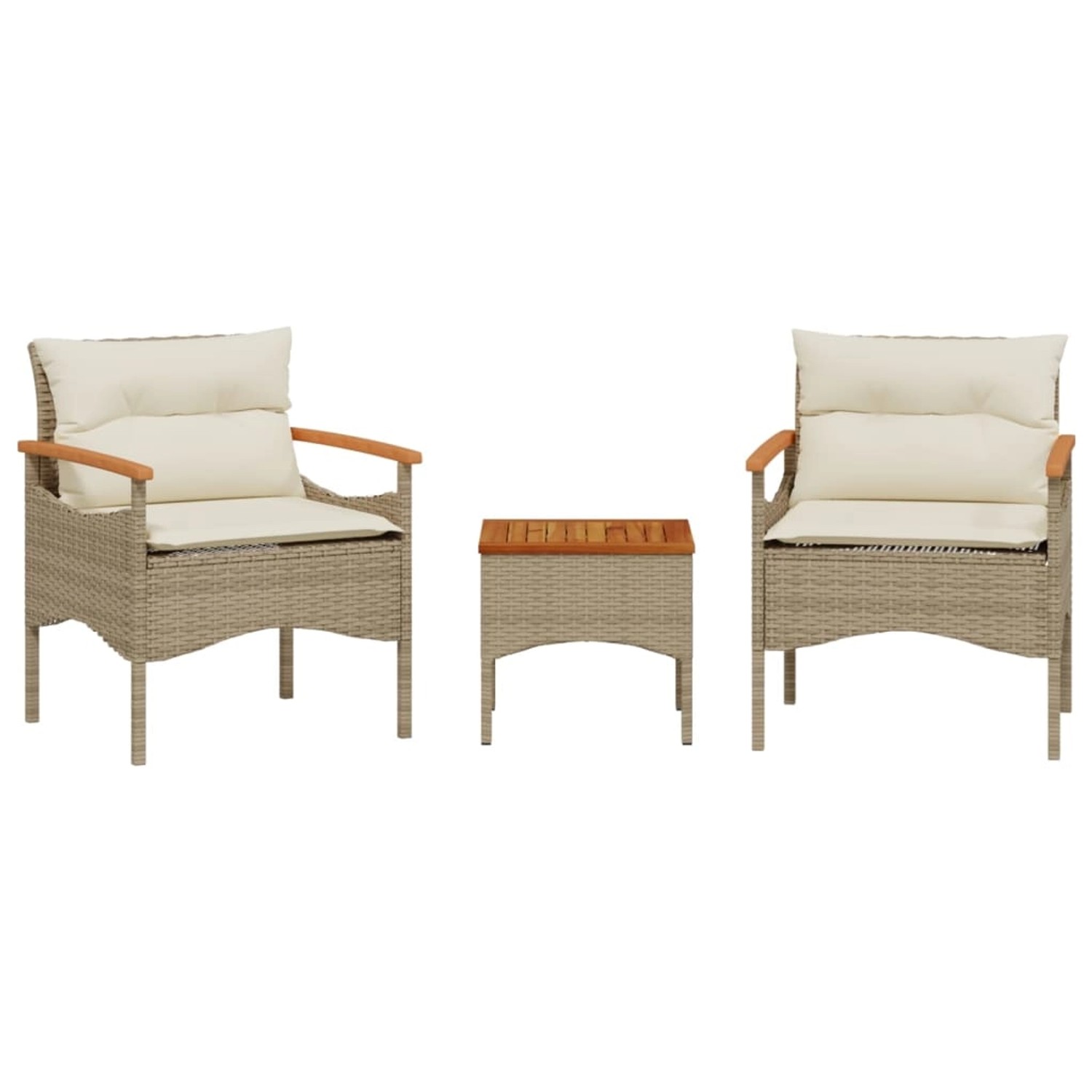 vidaXL 3-tlg Garten-Sofagarnitur mit Kissen Beige Poly Rattan Modell 24 vidaXL 3-tlg Garten-Sofagarnitur mit Kissen Beige Poly Rattan Modell 24 von VIDAXL