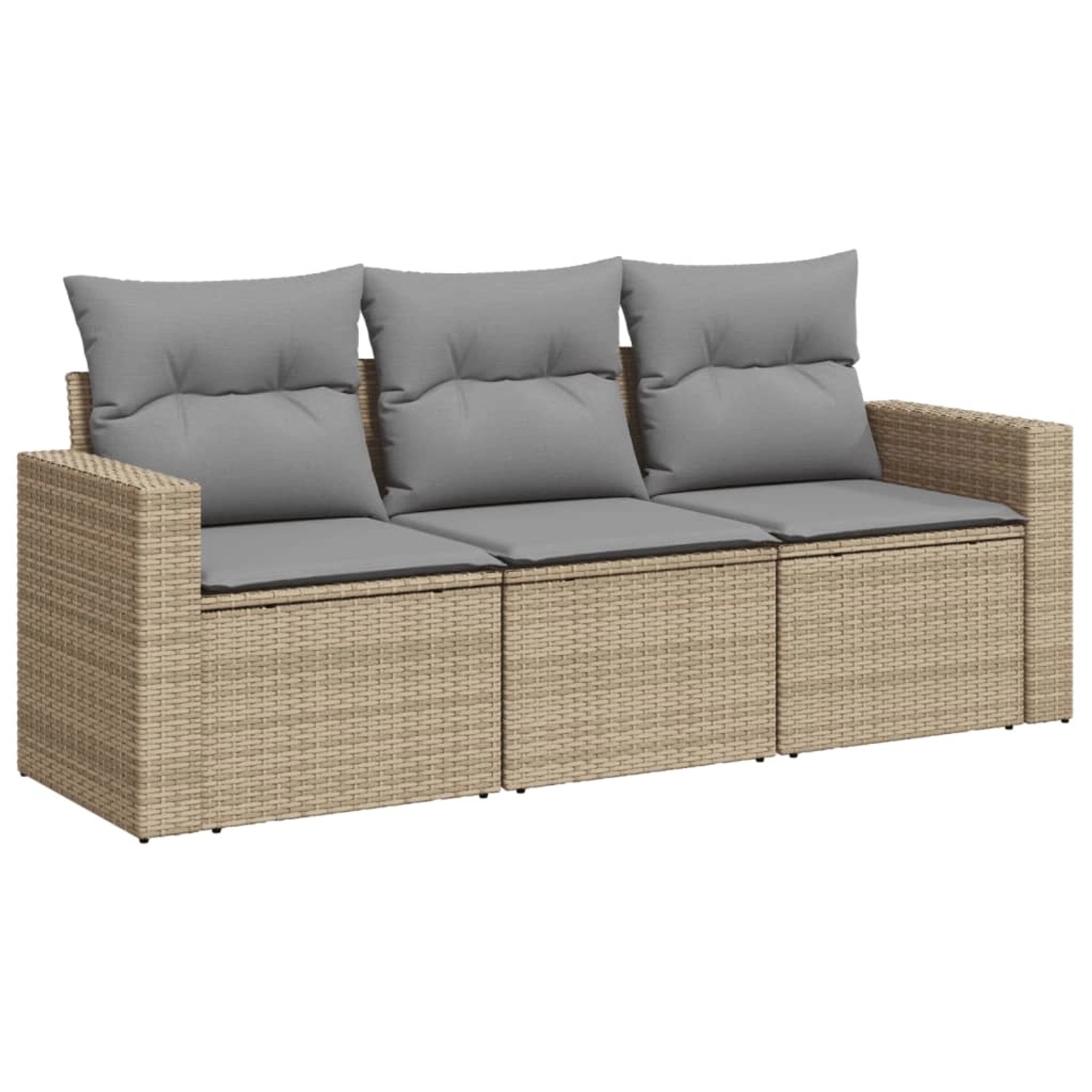vidaXL 3-tlg Garten-Sofagarnitur mit Kissen Beige Poly Rattan Modell 8 vidaXL 3-tlg Garten-Sofagarnitur mit Kissen Beige Poly Rattan Modell 8 von VIDAXL