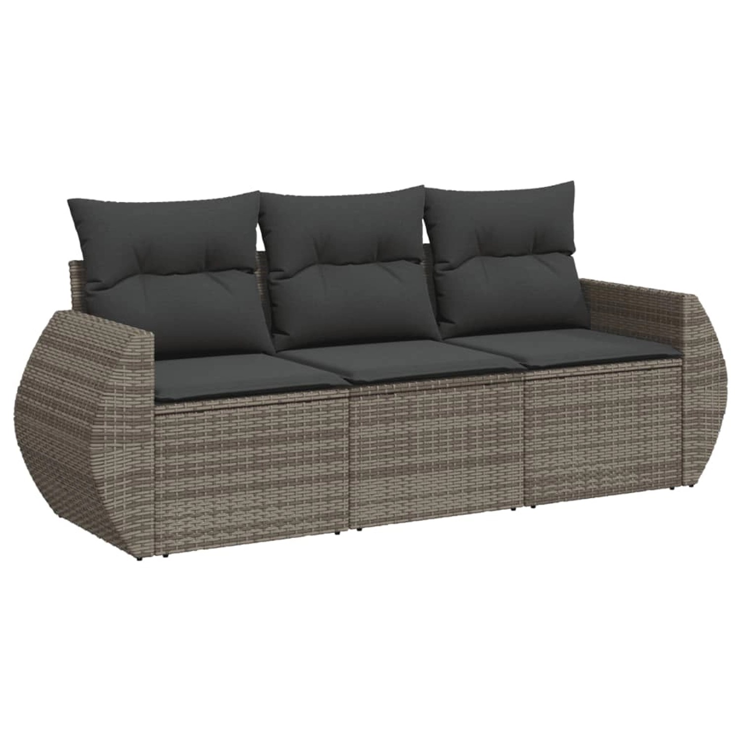 vidaXL 3-tlg Garten-Sofagarnitur mit Kissen Grau Poly Rattan Modell 1 vidaXL 3-tlg Garten-Sofagarnitur mit Kissen Grau Poly Rattan Modell 1 von VIDAXL
