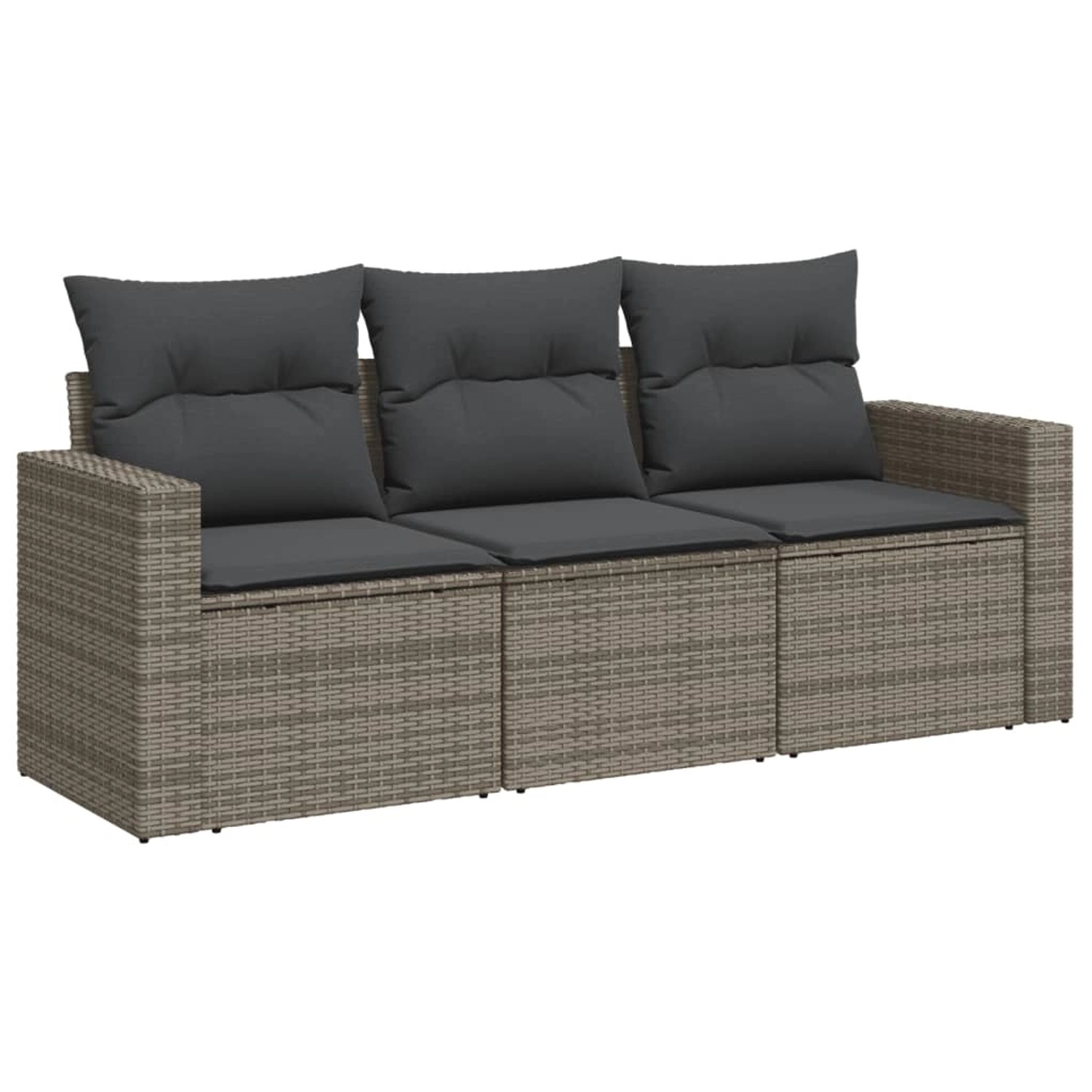 vidaXL 3-tlg Garten-Sofagarnitur mit Kissen Grau Poly Rattan Modell 2 vidaXL 3-tlg Garten-Sofagarnitur mit Kissen Grau Poly Rattan Modell 2 von VIDAXL