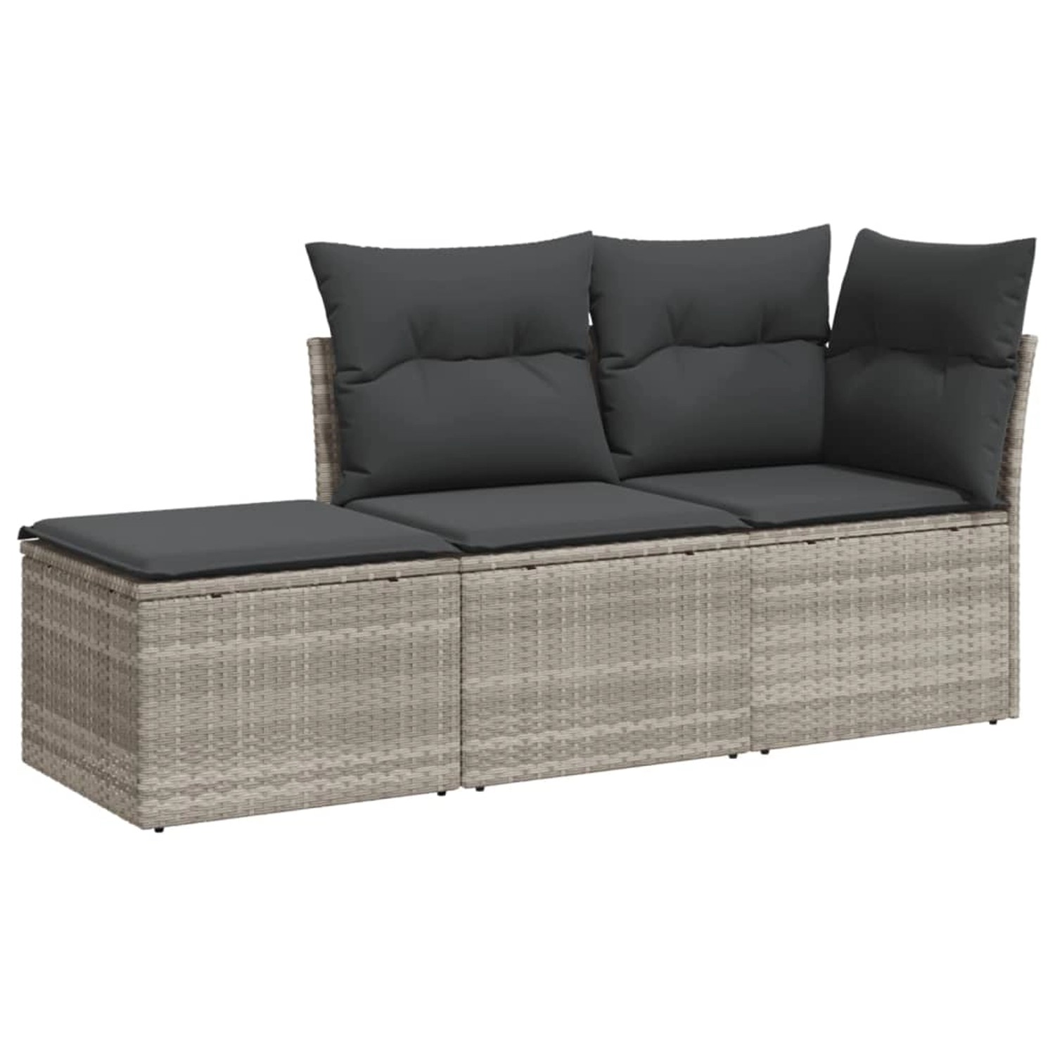 vidaXL 3-tlg Garten-Sofagarnitur mit Kissen Hellgrau Poly Rattan Modell 1 vidaXL 3-tlg Garten-Sofagarnitur mit Kissen Hellgrau Poly Rattan Modell 1 von VIDAXL
