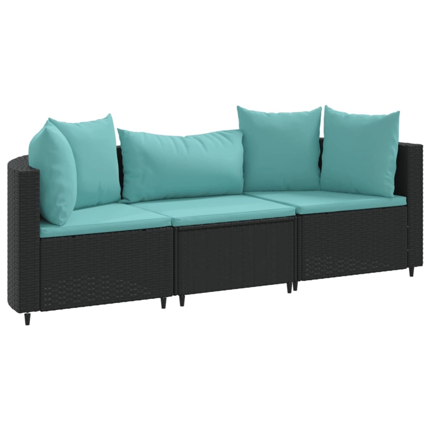 vidaXL 3-tlg Garten-Sofagarnitur mit Kissen Schwarz Poly Rattan Modell 16 vidaXL 3-tlg Garten-Sofagarnitur mit Kissen Schwarz Poly Rattan Modell 16 von VIDAXL