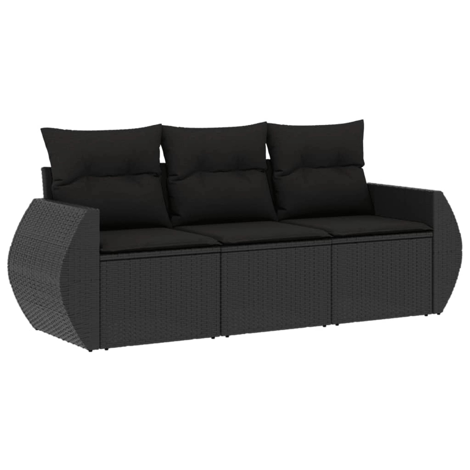 vidaXL 3-tlg Garten-Sofagarnitur mit Kissen Schwarz Poly Rattan Modell 7 vidaXL 3-tlg Garten-Sofagarnitur mit Kissen Schwarz Poly Rattan Modell 7 von VIDAXL