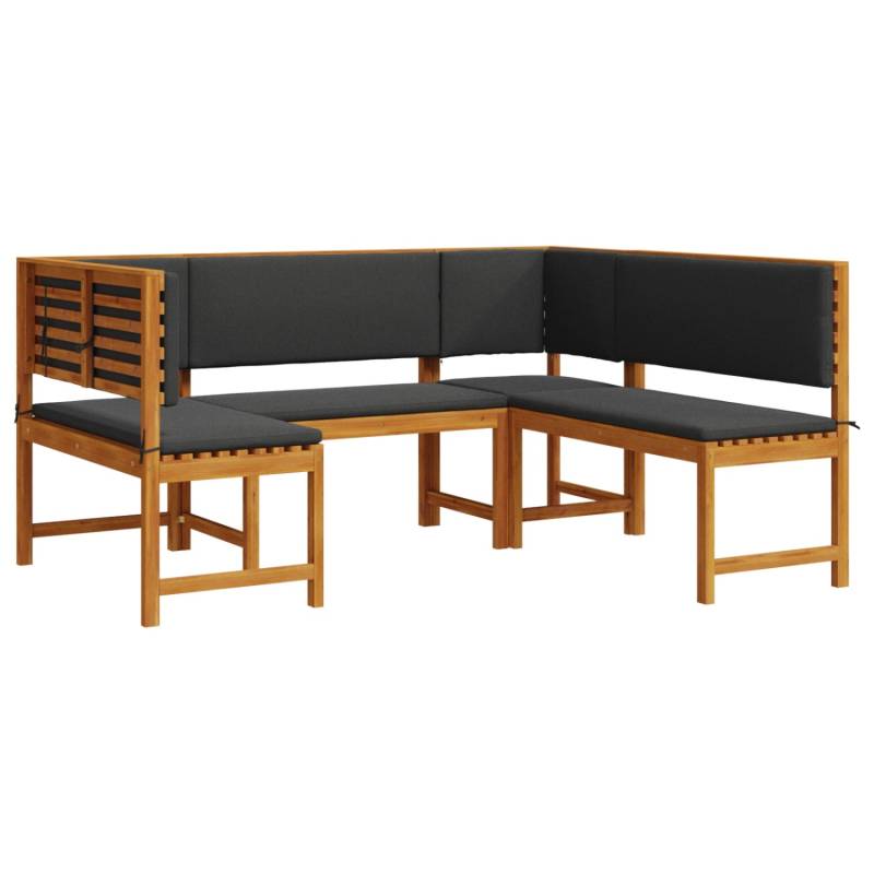 vidaXL 3-tlg Gartenbank-Set mit Kissen Massivholz Akazie 3329106 von VIDAXL