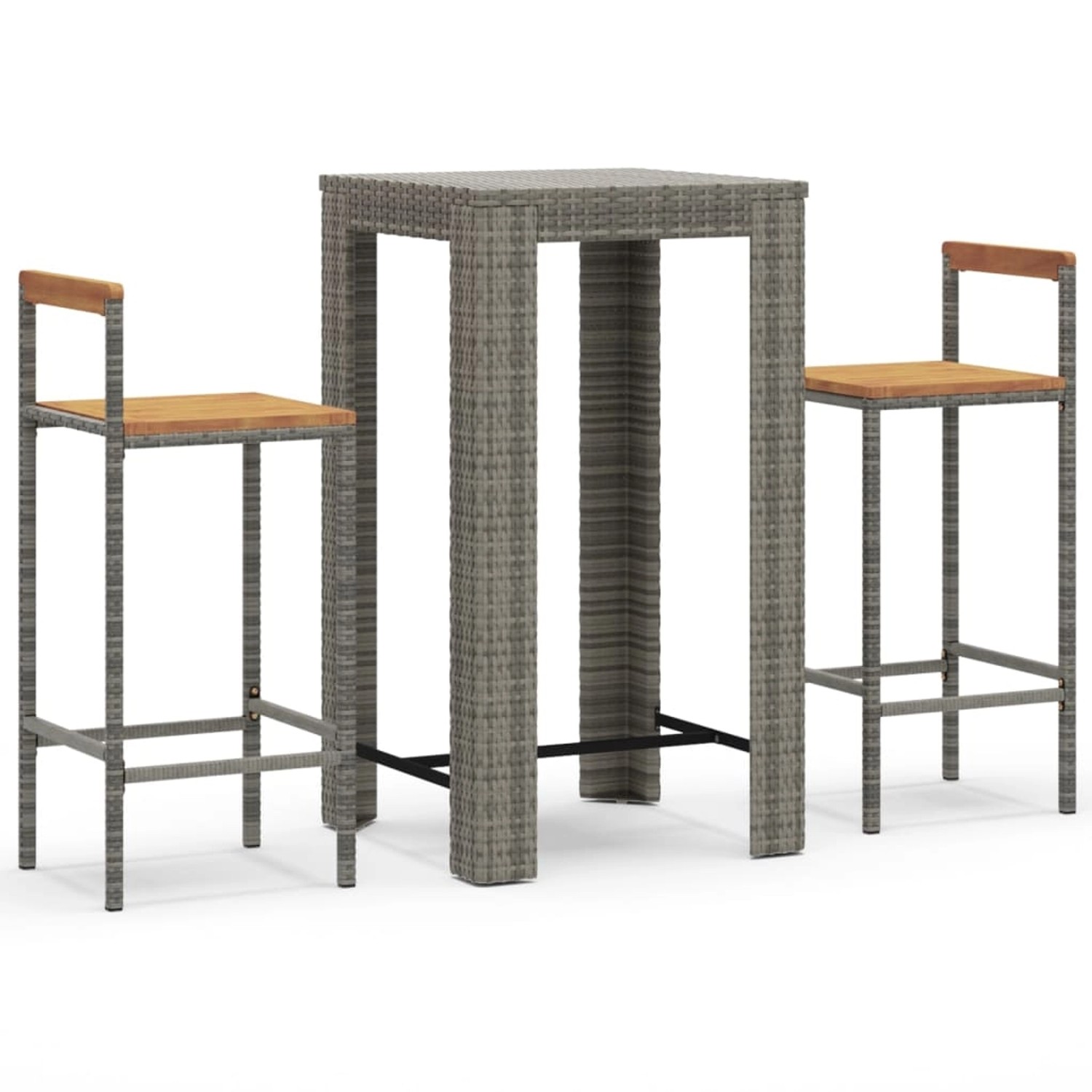 vidaXL 3-tlg Gartenbar-Set Grau Poly Rattan & Massivholz Akazie Modell 4 vidaXL 3-tlg Gartenbar-Set Grau Poly Rattan & Massivholz Akazie Modell 4 von VIDAXL