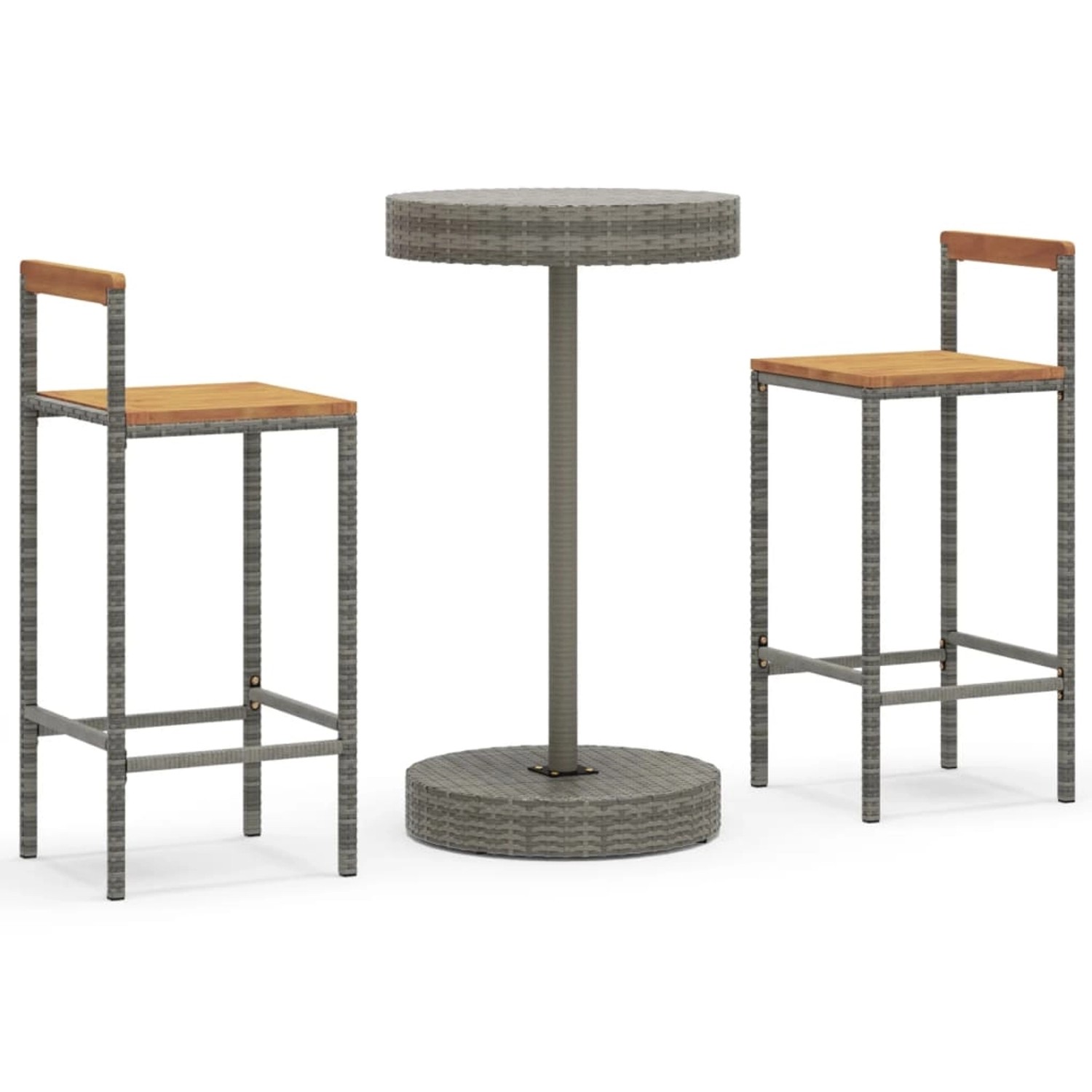 vidaXL 3-tlg Gartenbar-Set Grau Poly Rattan & Massivholz Akazie Modell 6 vidaXL 3-tlg Gartenbar-Set Grau Poly Rattan & Massivholz Akazie Modell 6 von VIDAXL