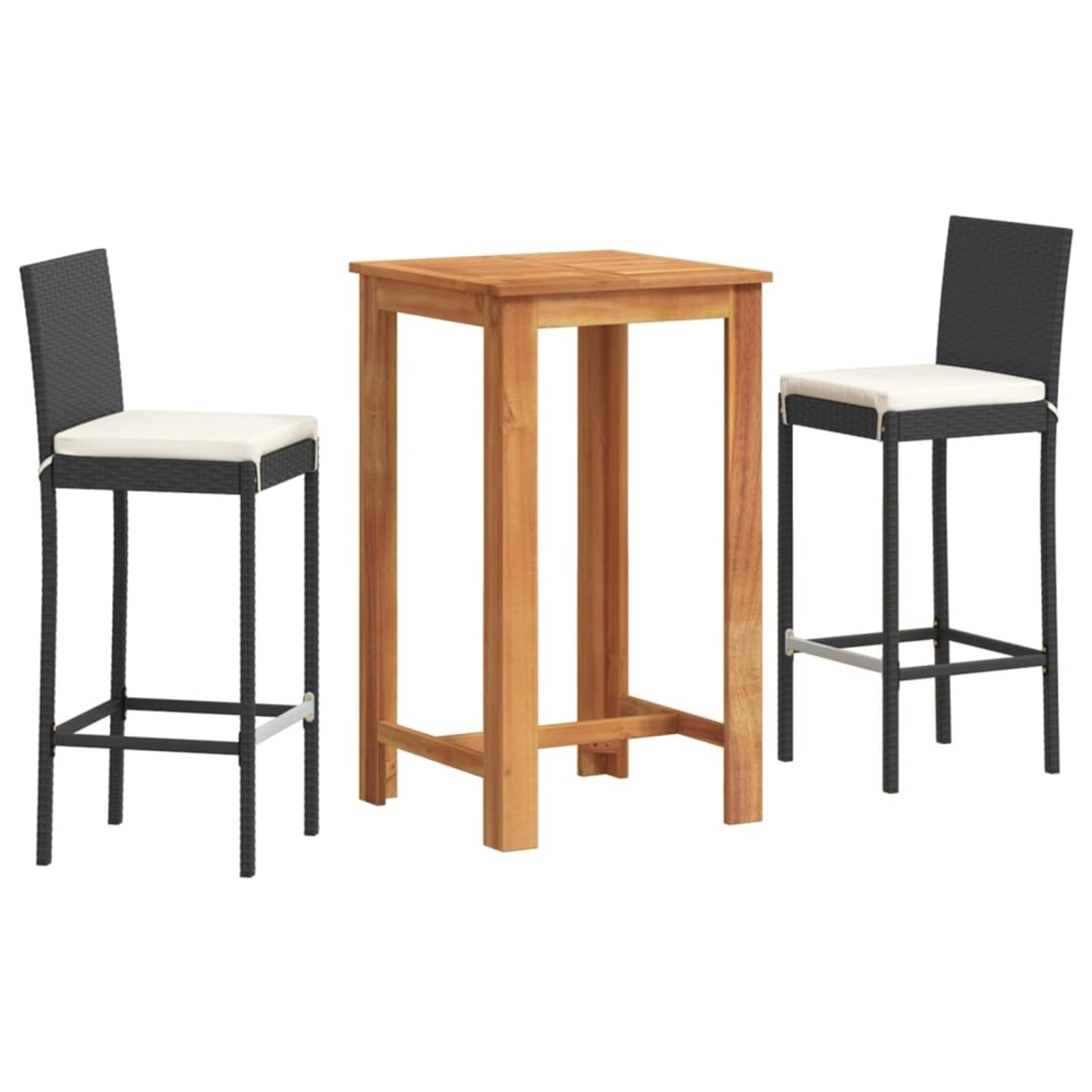 vidaXL 3-tlg Gartenbar-Set Schwarz Massivholz Akazie und Poly Rattan Modell 1 vidaXL 3-tlg Gartenbar-Set Schwarz Massivholz Akazie und Poly Rattan Modell 1 von VIDAXL