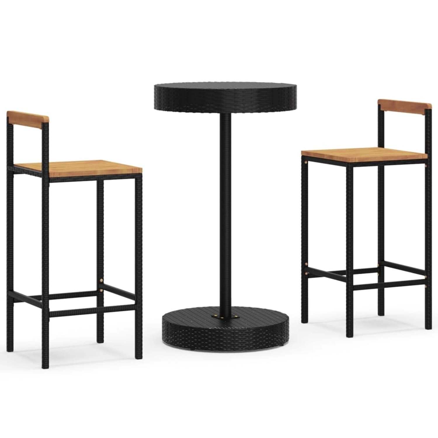 vidaXL 3-tlg Gartenbar-Set Schwarz Poly Rattan & Massivholz Akazie Modell 5 vidaXL 3-tlg Gartenbar-Set Schwarz Poly Rattan & Massivholz Akazie Modell 5 von VIDAXL