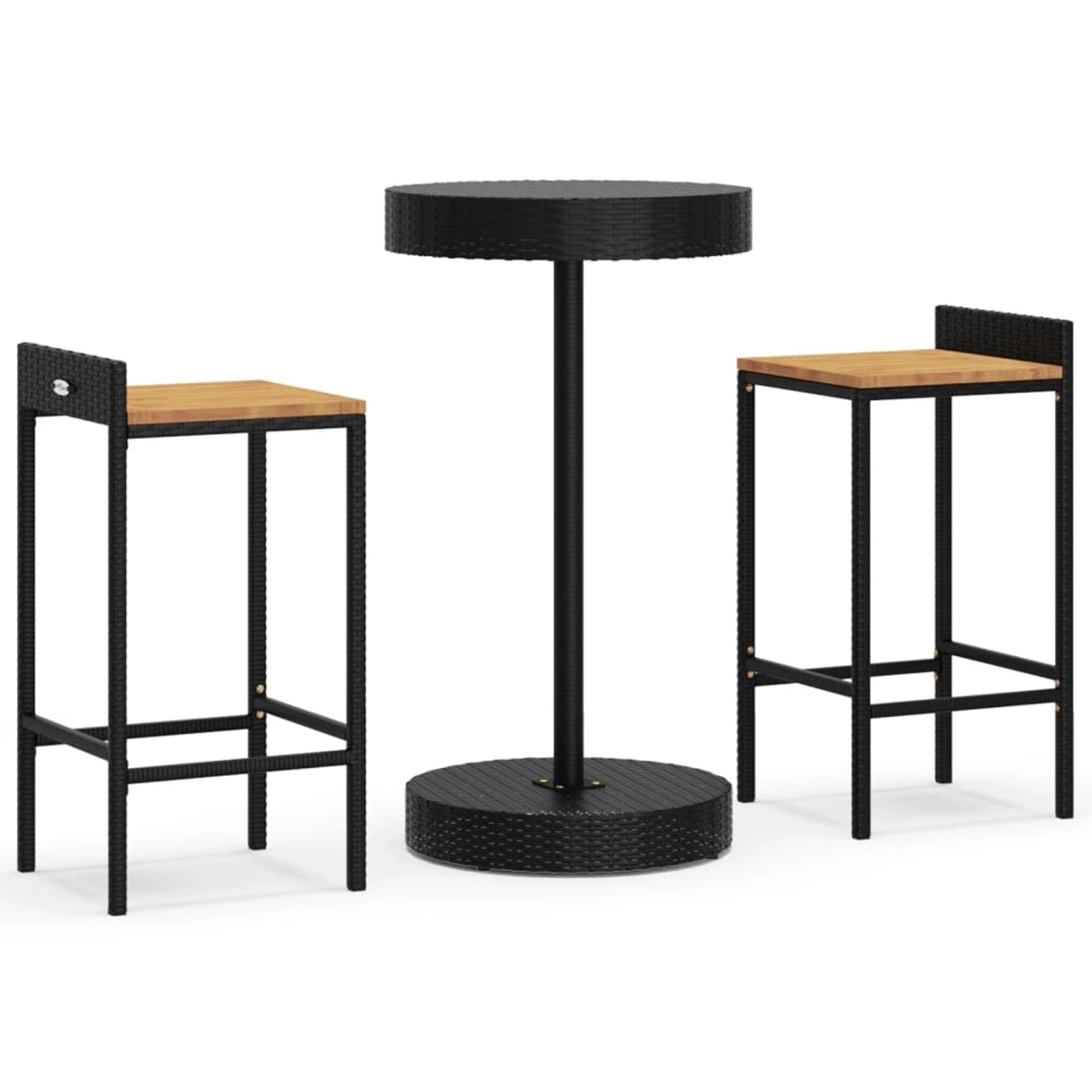 vidaXL 3-tlg Gartenbar-Set Schwarz Poly Rattan & Massivholz Akazie Modell 6 vidaXL 3-tlg Gartenbar-Set Schwarz Poly Rattan & Massivholz Akazie Modell 6 von VIDAXL