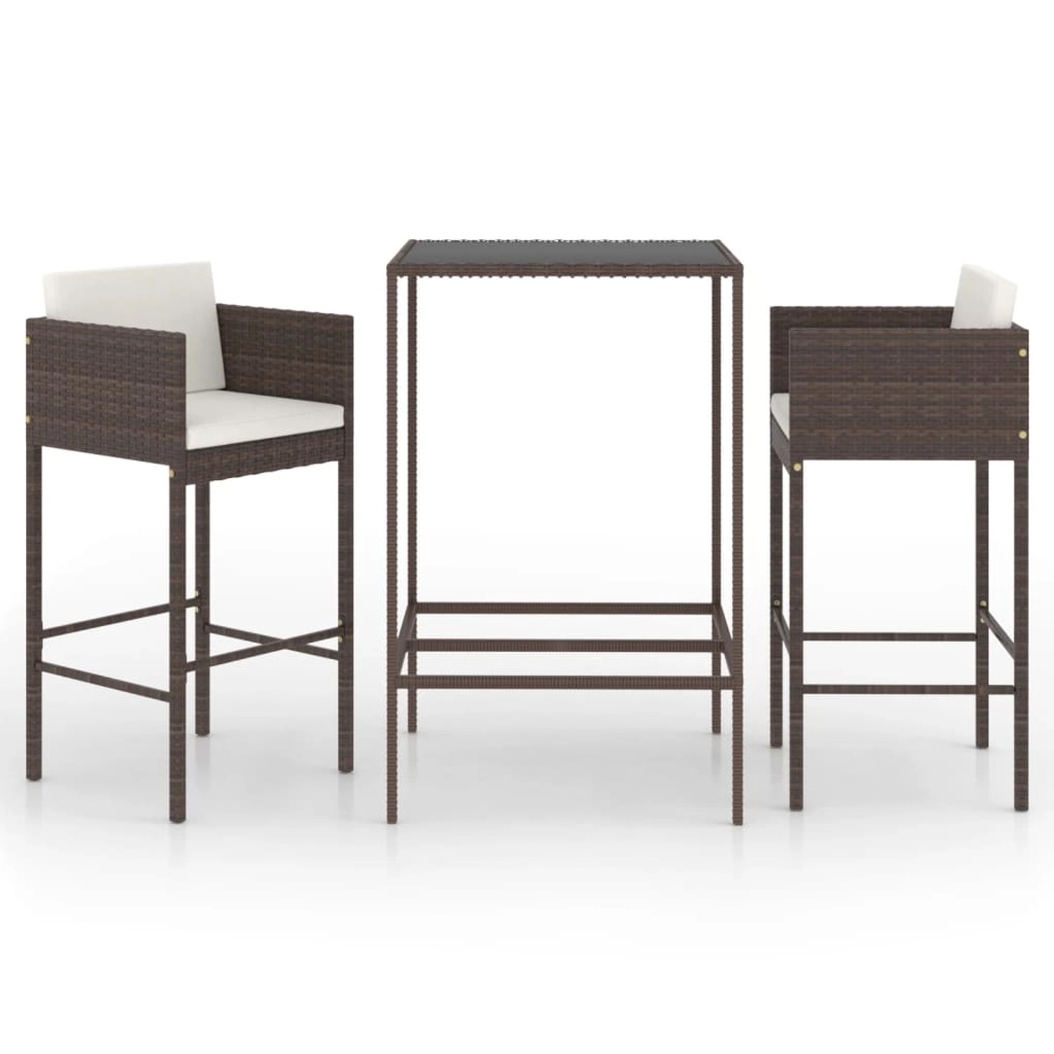 vidaXL 3-tlg Gartenbar-Set mit Kissen Poly Rattan Braun Modell 6 vidaXL 3-tlg Gartenbar-Set mit Kissen Poly Rattan Braun Modell 6 von VIDAXL