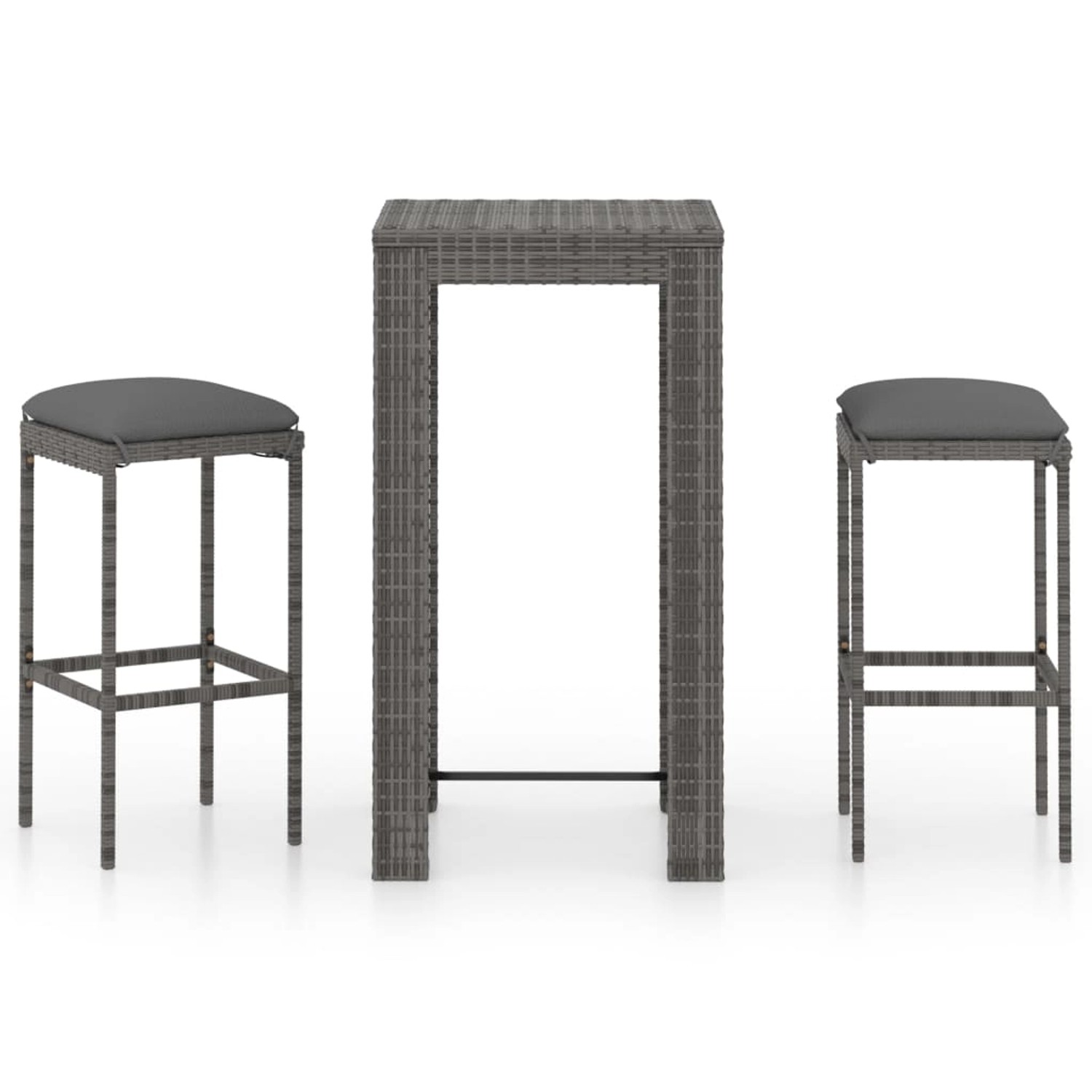 vidaXL 3-tlg Gartenbar-Set mit Kissen Poly Rattan Grau Modell 3 vidaXL 3-tlg Gartenbar-Set mit Kissen Poly Rattan Grau Modell 3 von VIDAXL