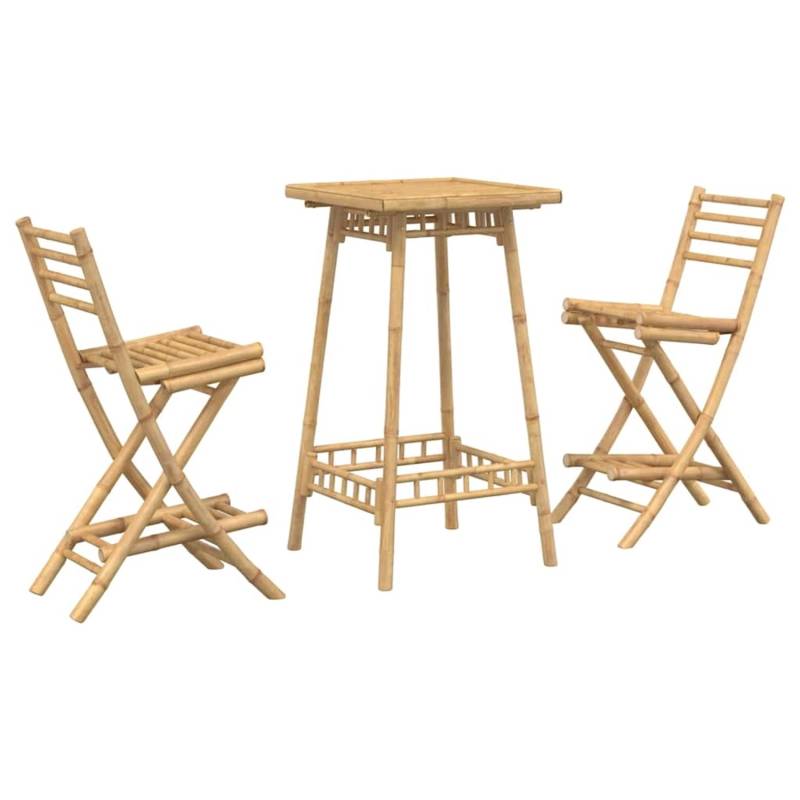 vidaXL 3-tlg Outdoor-Bar-Set Klappbar Bambus 4108232 von VIDAXL