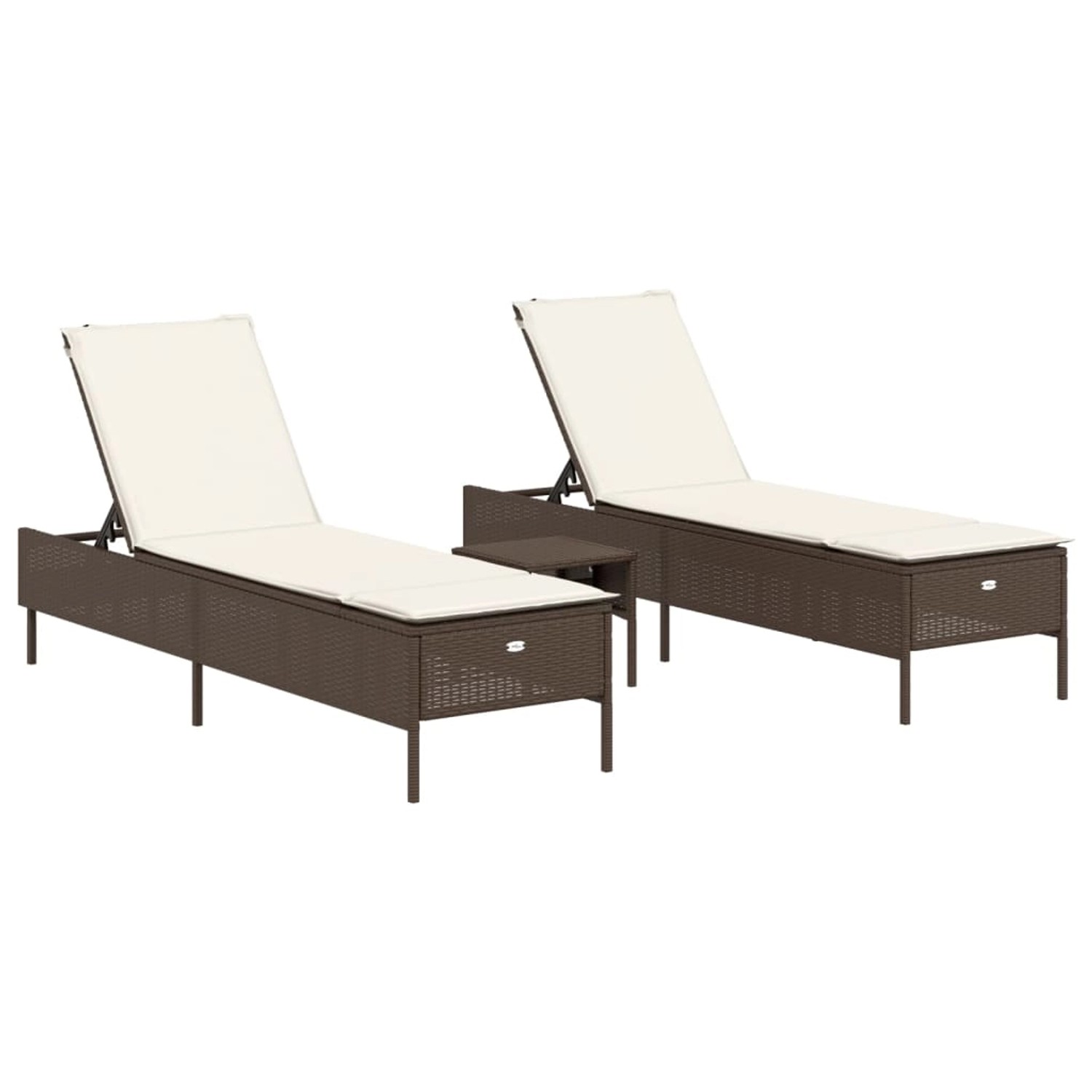 vidaXL 3-tlg Sonnenliegen-Set mit Auflage Braun Poly Rattan 3284264 vidaXL 3-tlg Sonnenliegen-Set mit Auflage Braun Poly Rattan 3284264 von VIDAXL