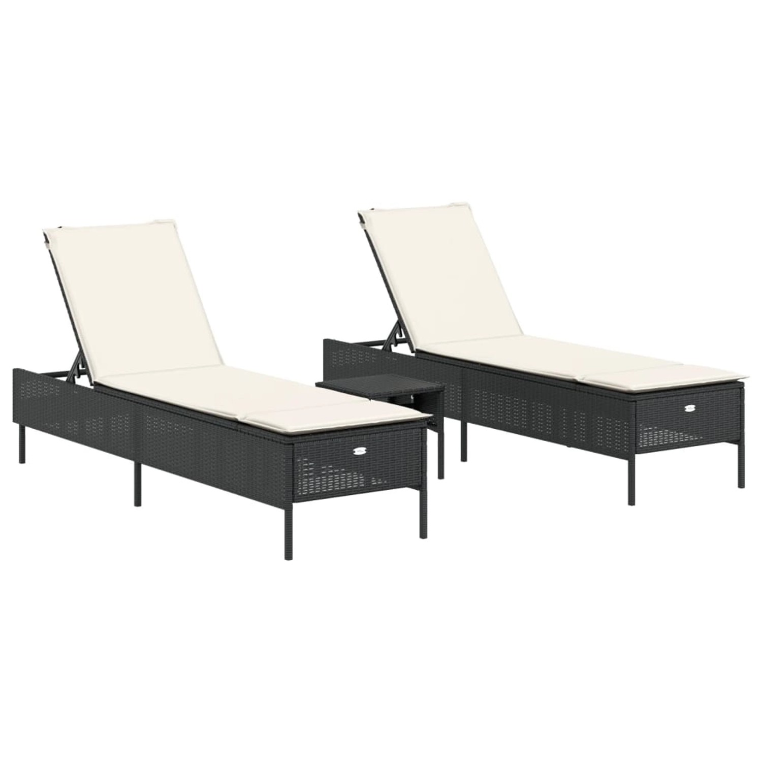 vidaXL 3-tlg Sonnenliegen-Set mit Auflage Schwarz Poly-Rattan 3284263 vidaXL 3-tlg Sonnenliegen-Set mit Auflage Schwarz Poly-Rattan 3284263 von VIDAXL
