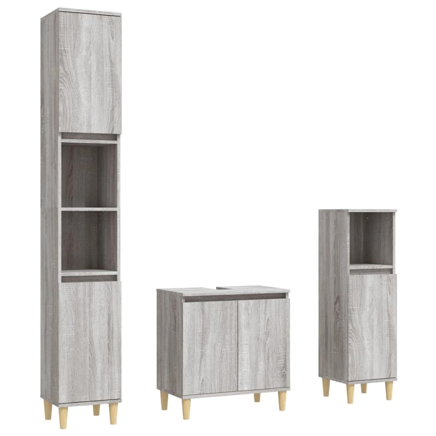 vidaXL 3-tlg. Badmöbel-Set Grau Sonoma Holzwerkstoff Modell 13 vidaXL 3-tlg. Badmöbel-Set Grau Sonoma Holzwerkstoff Modell 13 von VIDAXL