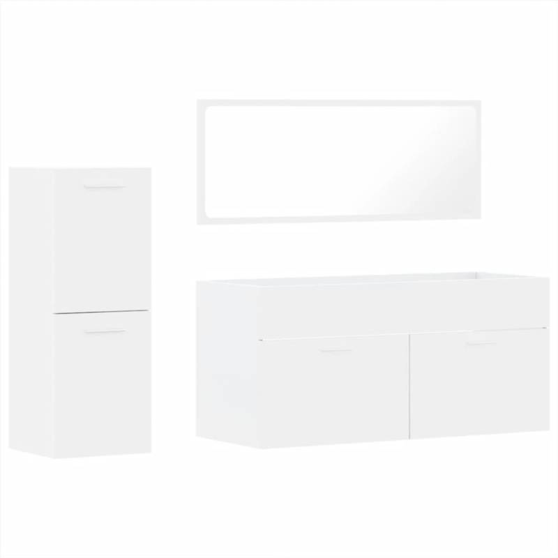 vidaXL 3-tlg. Badmöbel-Set Weiß Holzwerkstoff Modell 38 von VIDAXL
