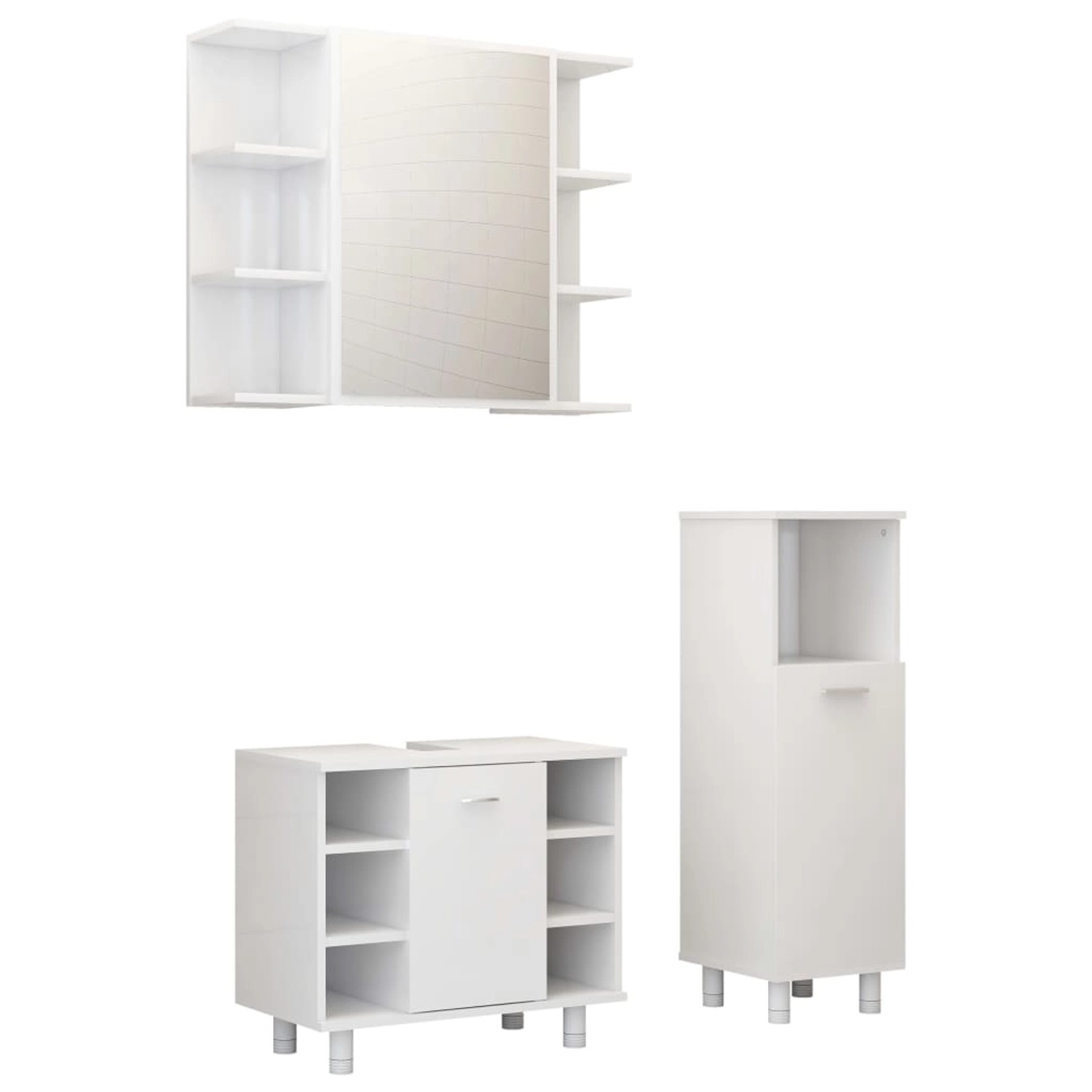 vidaXL 3-tlg. Badmöbel-Set Weiß Holzwerkstoff Modell 4 vidaXL 3-tlg. Badmöbel-Set Weiß Holzwerkstoff Modell 4 von VIDAXL