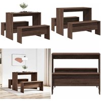 vidaXL 3-tlg. Esstisch und Bank Set Braun Eichen-Optik Holzwerkstoff vidaXL 3-tlg. Esstisch und Bank Set Braun Eichen-Optik Holzwerkstoff von VIDAXL