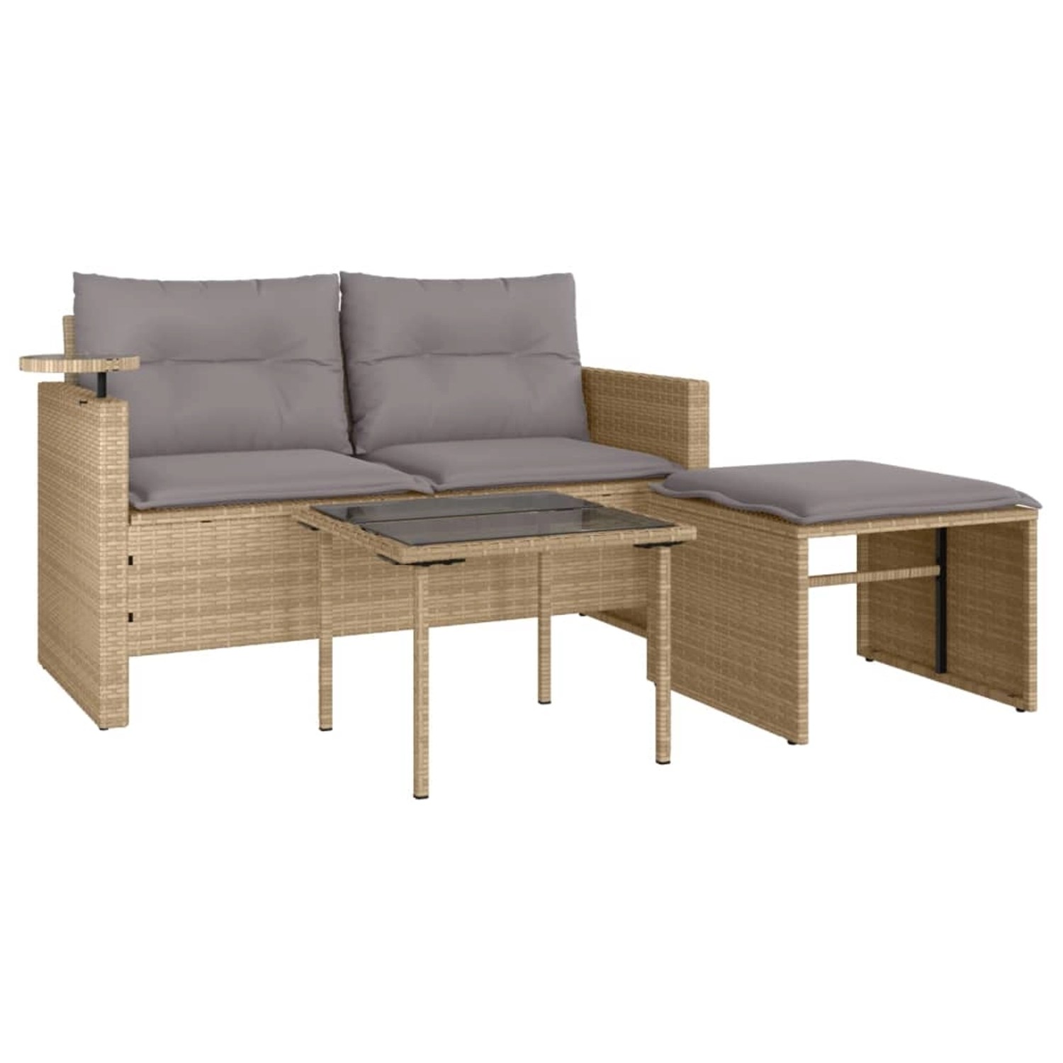vidaXL 3-tlg. Garten-Sofagarnitur mit Kissen Beige Poly Rattan vidaXL 3-tlg. Garten-Sofagarnitur mit Kissen Beige Poly Rattan von VIDAXL