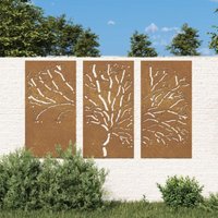 vidaXL 3-tlg. Garten-Wanddeko 105x55 cm Cortenstahl Baum-Design vidaXL 3-tlg. Garten-Wanddeko 105x55 cm Cortenstahl Baum-Design von VIDAXL