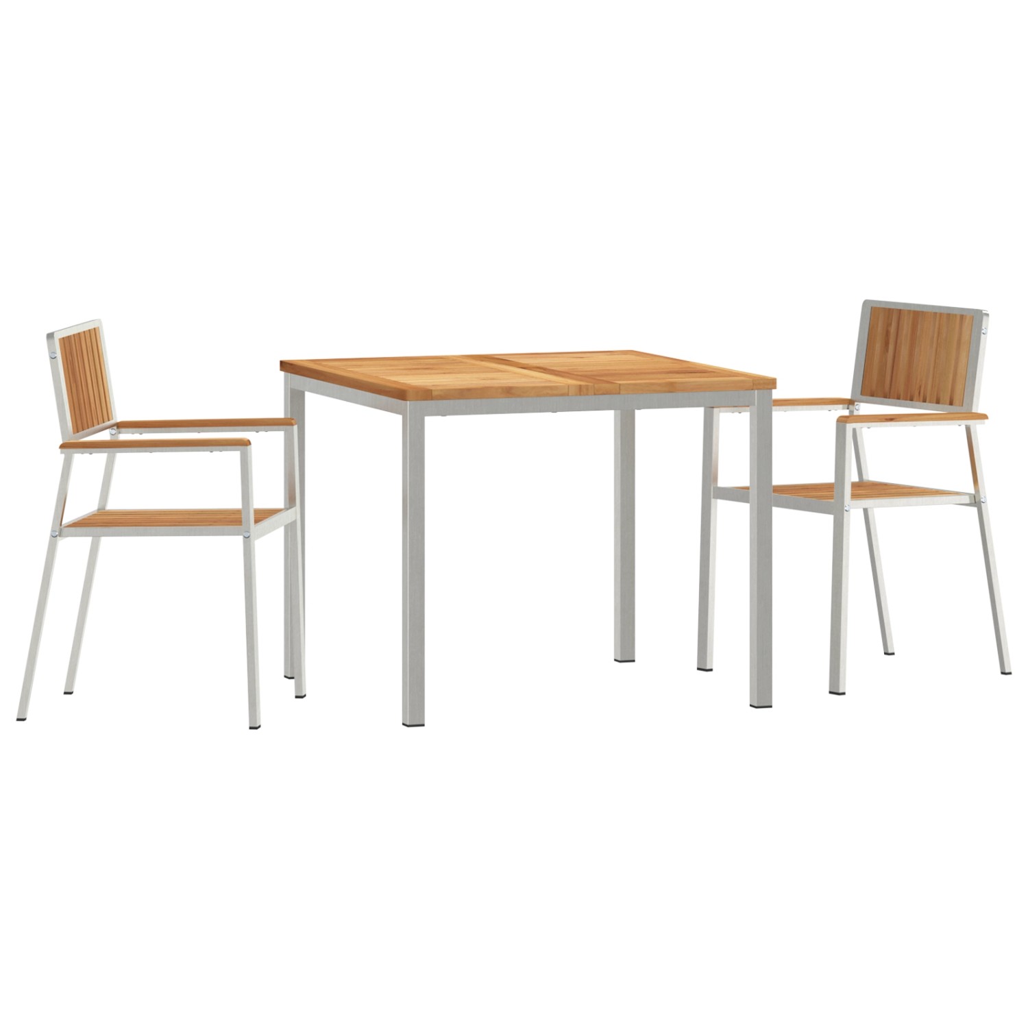 vidaXL 3tlg Garten Essgruppe aus Massivem Teakholz 3334797 von VIDAXL