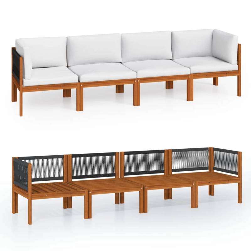 vidaXL 4-Sitzer-Gartensofa mit Kissen Massivholz Akazie Modell 1 von VIDAXL